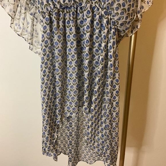 MISA Los Angeles Ruffled-Tiered Midi Dress  Ingrid dress Size M. Blue Floral - Picture 8 of 10